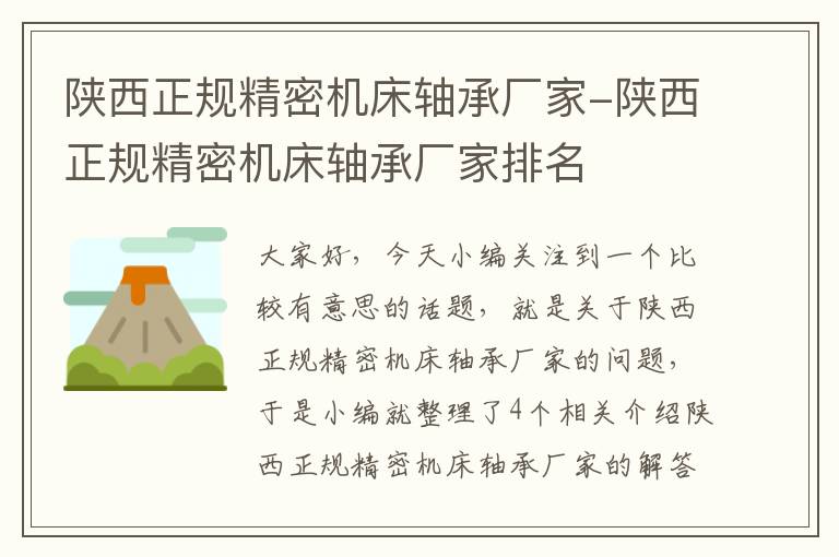 陕西正规精密机床轴承厂家-陕西正规精密机床轴承厂家排名