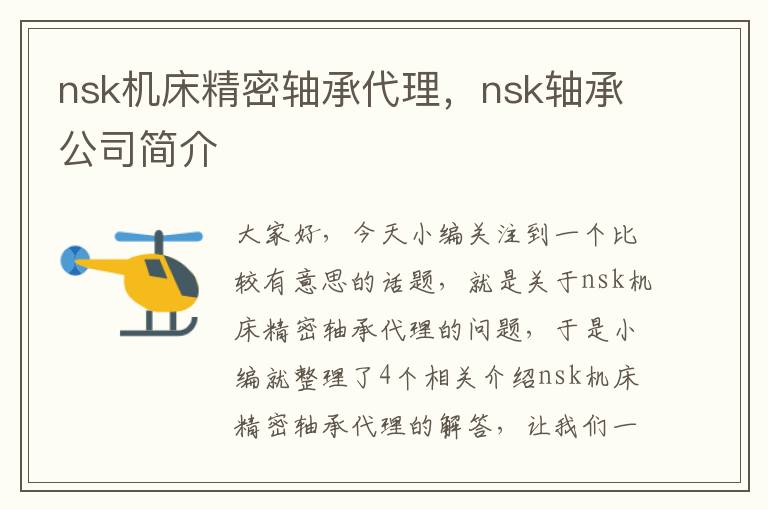 nsk机床精密轴承代理，nsk轴承公司简介