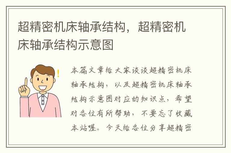 超精密机床轴承结构，超精密机床轴承结构示意图