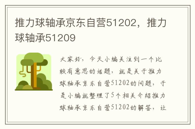 推力球轴承京东自营51202，推力球轴承51209