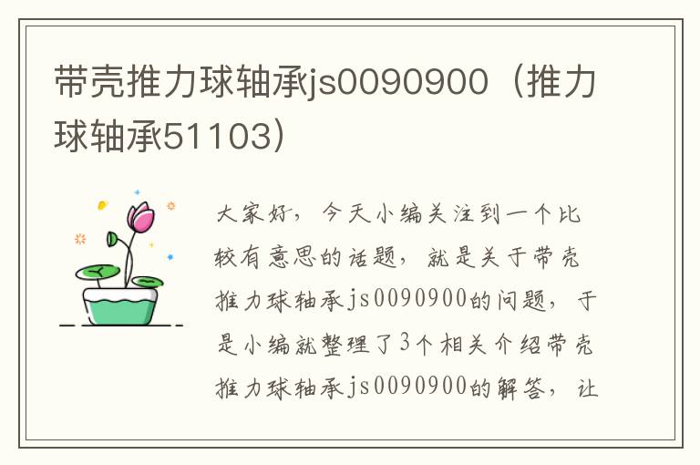 带壳推力球轴承js0090900（推力球轴承51103）