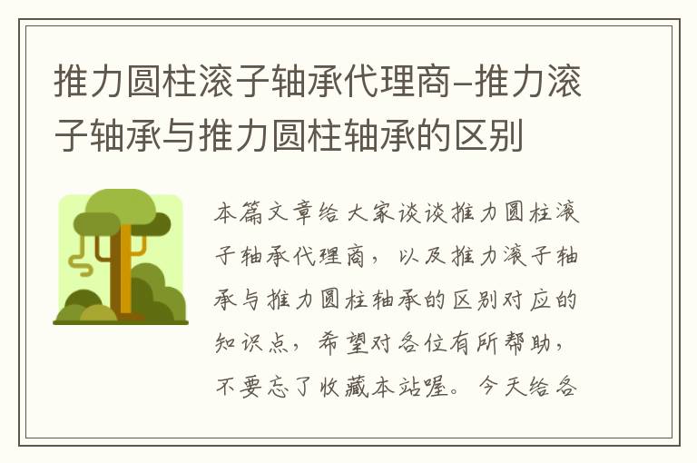 推力圆柱滚子轴承代理商-推力滚子轴承与推力圆柱轴承的区别