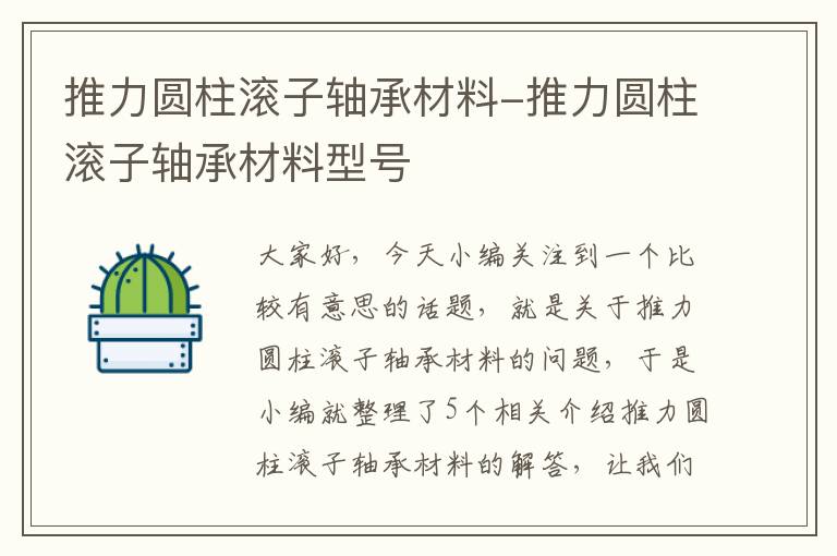 推力圆柱滚子轴承材料-推力圆柱滚子轴承材料型号