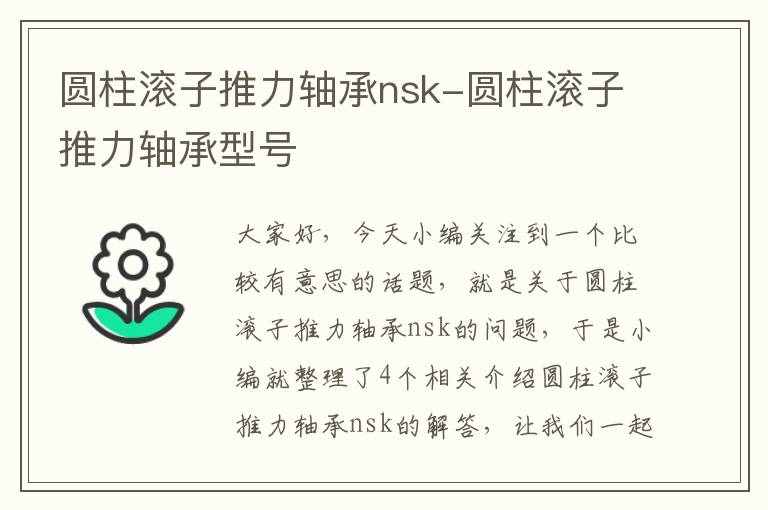 圆柱滚子推力轴承nsk-圆柱滚子推力轴承型号