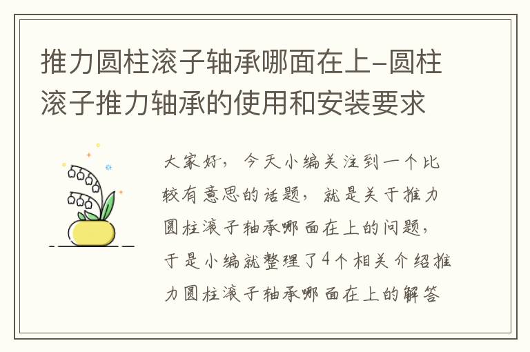 推力圆柱滚子轴承哪面在上-圆柱滚子推力轴承的使用和安装要求