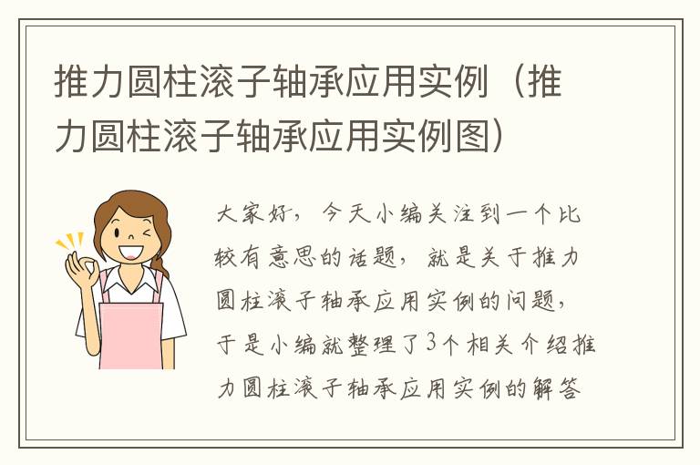 推力圆柱滚子轴承应用实例（推力圆柱滚子轴承应用实例图）