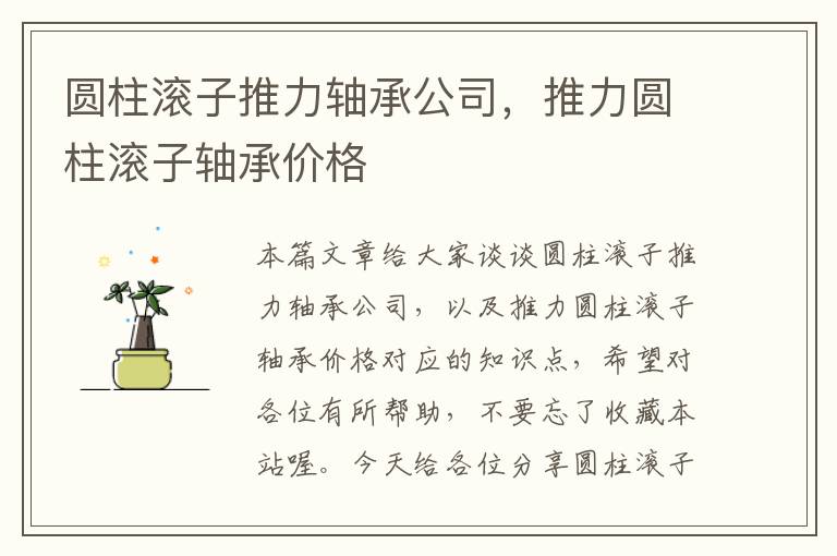 圆柱滚子推力轴承公司，推力圆柱滚子轴承价格