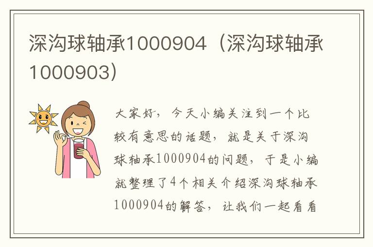 深沟球轴承1000904（深沟球轴承1000903）