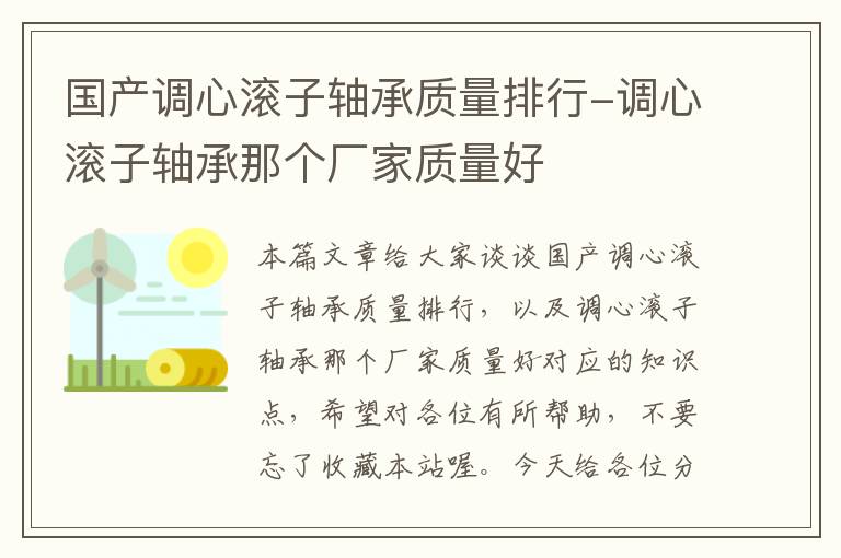 国产调心滚子轴承质量排行-调心滚子轴承那个厂家质量好