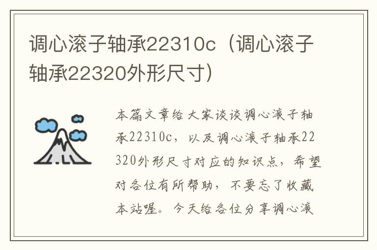 调心滚子轴承22310c（调心滚子轴承22320外形尺寸）