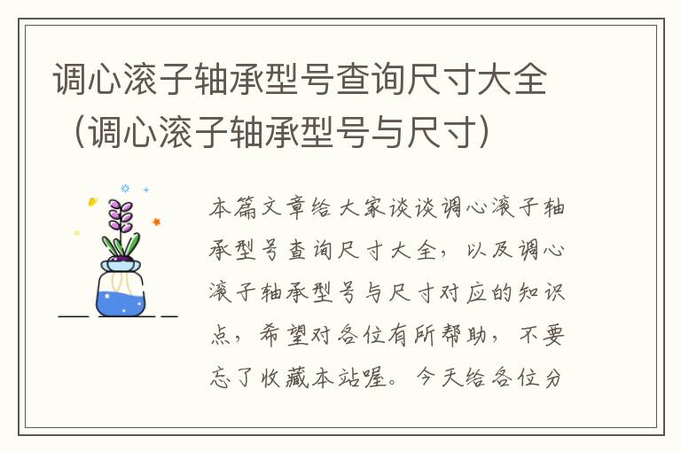 调心滚子轴承型号查询尺寸大全（调心滚子轴承型号与尺寸）