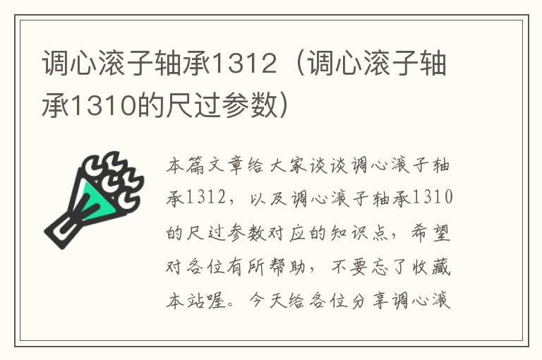 调心滚子轴承1312（调心滚子轴承1310的尺过参数）