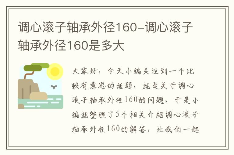 调心滚子轴承外径160-调心滚子轴承外径160是多大