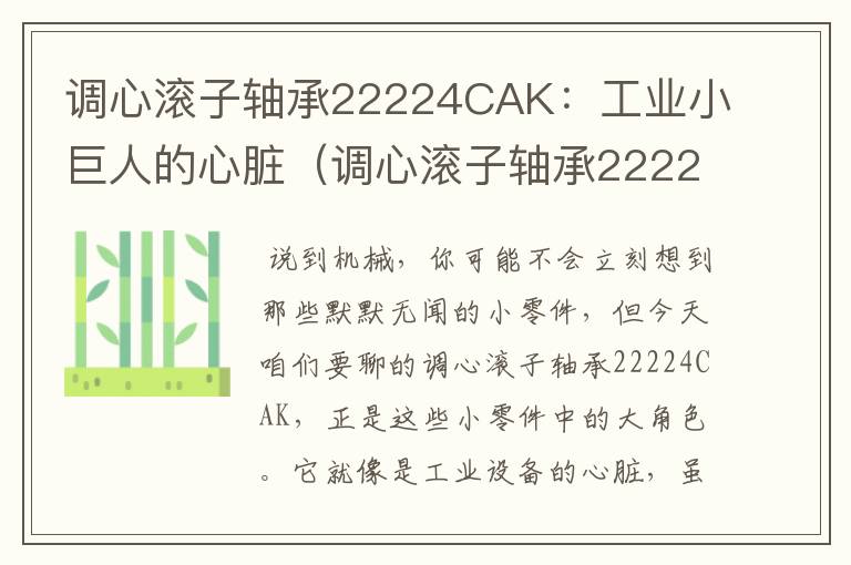 调心滚子轴承22224CAK：工业小巨人的心脏（调心滚子轴承22224）