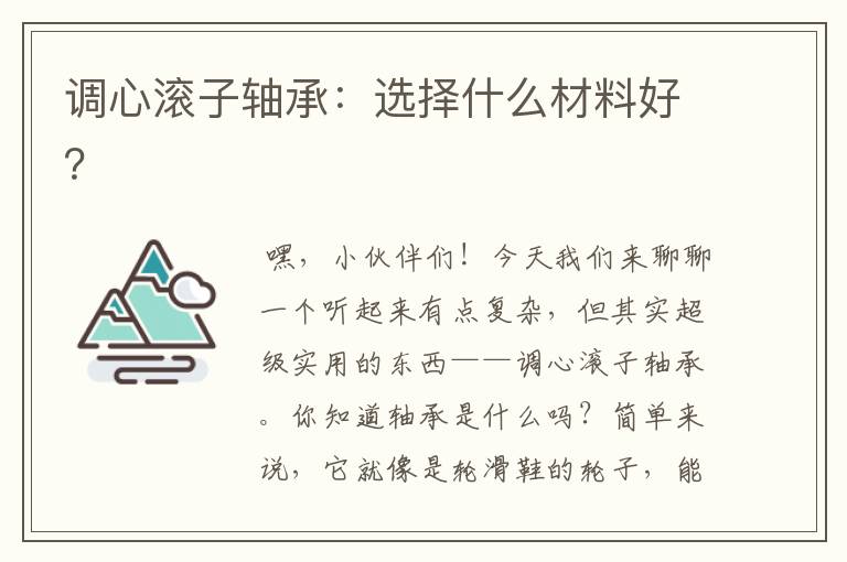 调心滚子轴承：选择什么材料好？