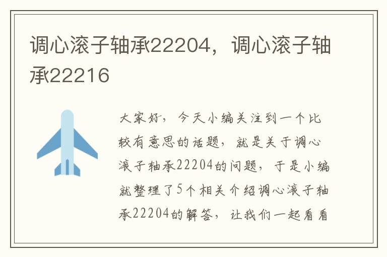 调心滚子轴承22204，调心滚子轴承22216